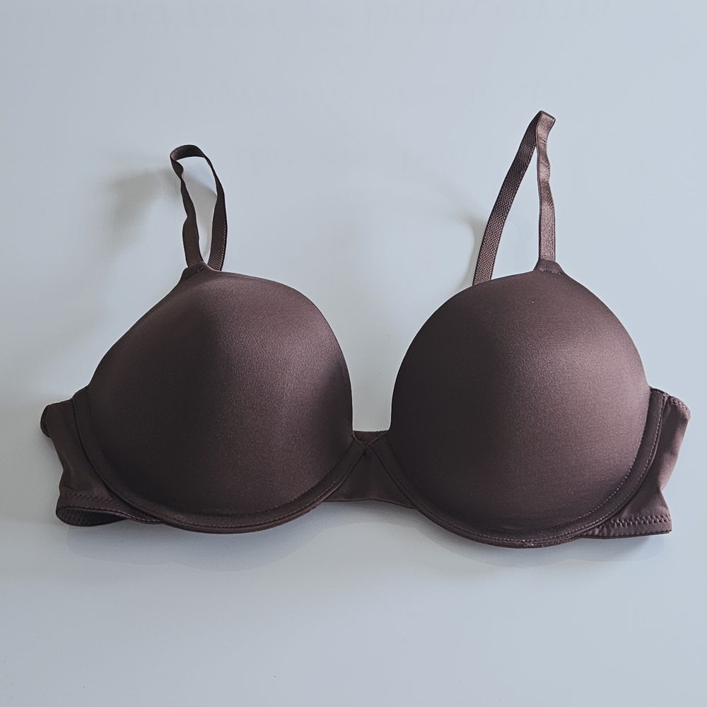 Ellen Tracy  34C Soft Lift T-Shirt Bra Seamless Underwire in Espresso Brown NWOT